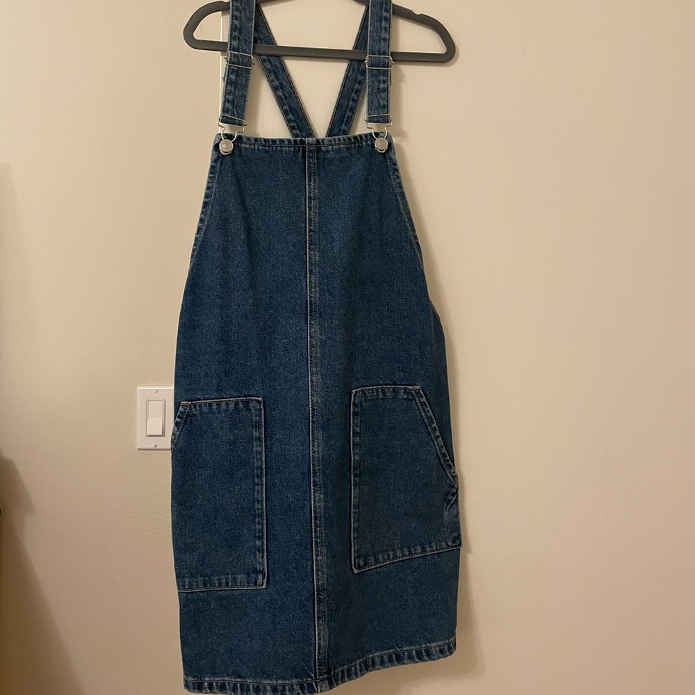 Topshop overall denim dress